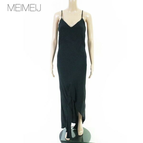 80%OFF 新品 メイメイジェイ MEIMEI J ワンピース 40 EOP1907 Mサイズ ブラック レディース キャミソールワンピース シルク イタリア製