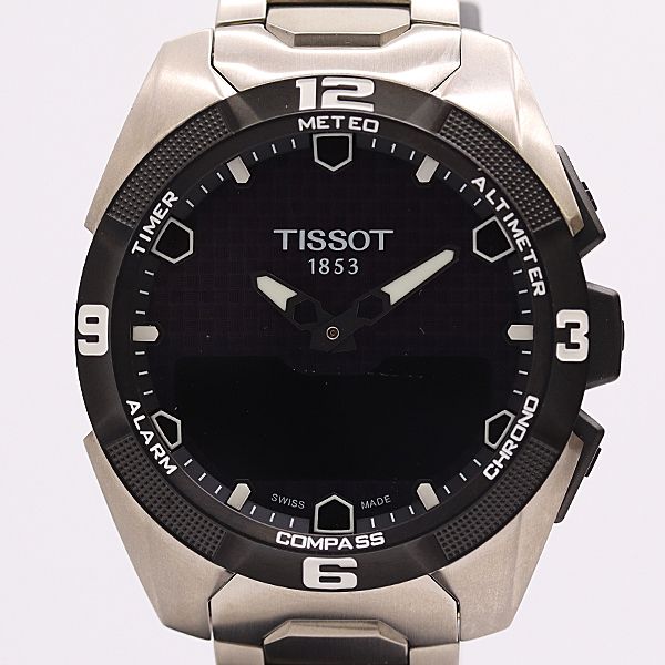 新品同様 稼働 箱/保付 ティソ T-タッチ 091.420.44.051.00 チタン ソーラー デジアナ文字盤 メンズ腕時計 5369100 6BGT KMT ABC24248