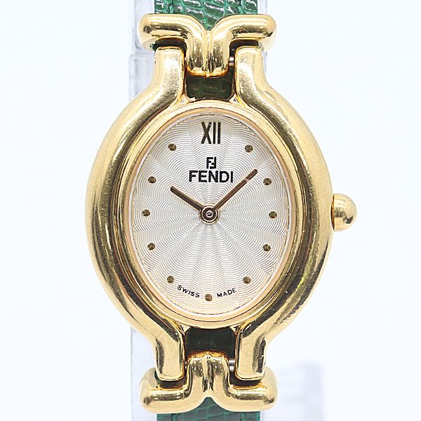 良品 箱/替えベルト付 フェンディ カメレオン 640L QZ シルバー文字盤 レディース腕時計 4038100 6ANT MST ABC24381