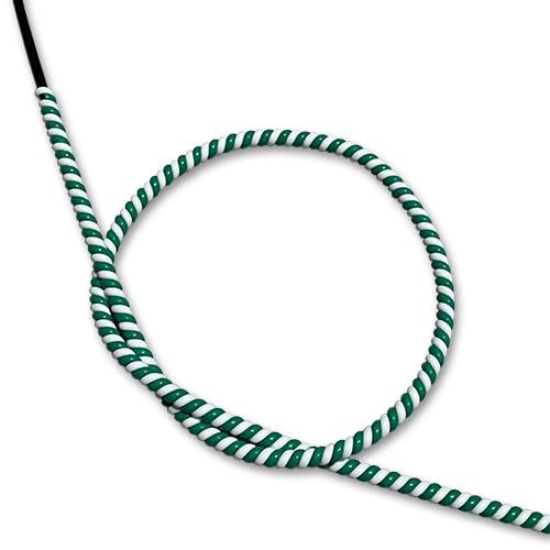 Reverb 復刻 ビンテージ 螺旋 スパイラル ケーブル コイル ラップ 配線 カバー 約90cm 2本セット キャンディーカラー モコモコ 肉厚 スタイル ハーレー カスタム バイク (白x緑) [白x緑]