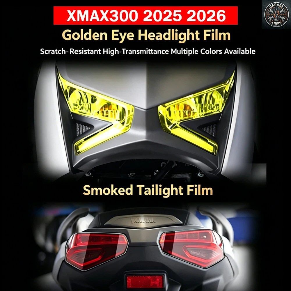 2025 XMAX 300 ヘッドライト保護フィルム ゴールデンアイ ヘッドライトフィルム YAMAHA Xmax 300 2025 2026 スクリーンフィルム ヘッドライ