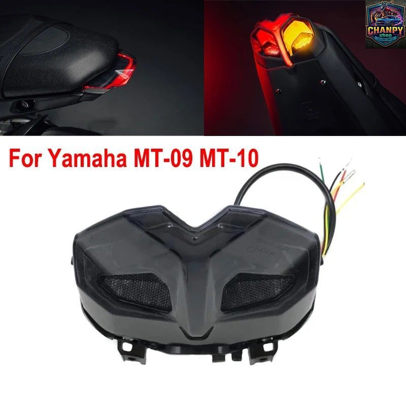 オートバイ用スモークレンズ一体型テールライト LED改造テールライト ヤマハ MT-09 2021 2022 MT-10 SP 2023 リアターンシグナル