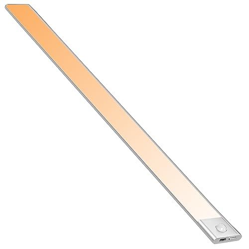 【2本入り】 人感センサーライト 60cm 電球色 室内 LED バー ライト 充電式 3000mAh キャビネットライト 超薄型設計 手元灯 マグネット LEDライト 配線工事不要 省エネ 長寿命 高感度 高輝度 部屋 玄関 廊下 キッチン 棚 国内発送
