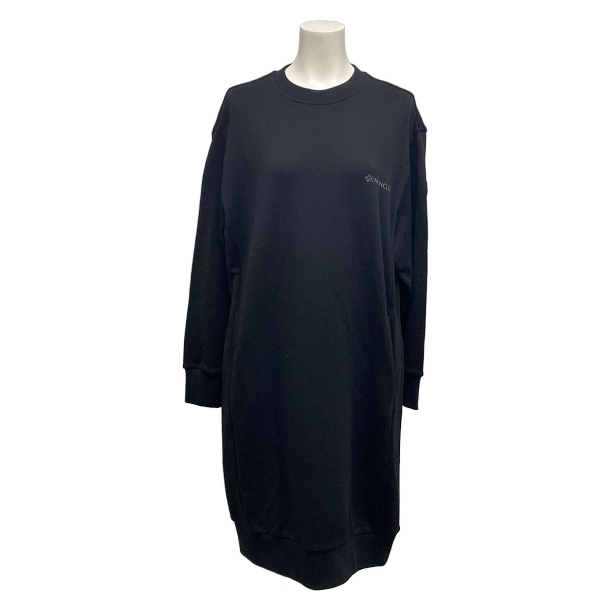 MONCLER(モンクレール) ワンピース サイズXXS XS レディース美品 - 黒 長袖/ひざ丈 コットン
