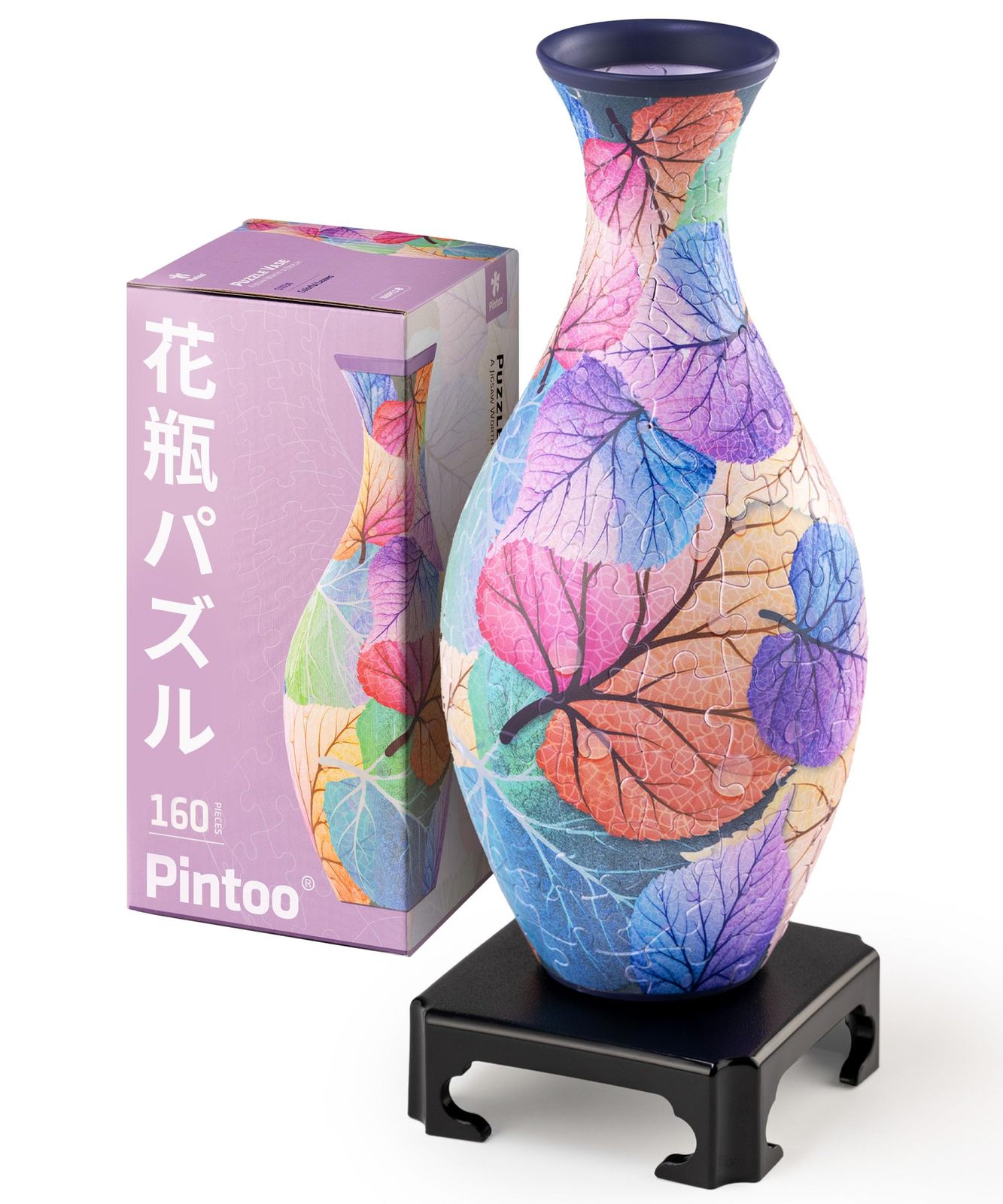 ピントー(Pintoo) 160ピース 3D立体花瓶パズル【彩る葉っぱ】(11X11x24cm)生け花 水栽培可能 プレゼント インテリア[S1034]/ 6d6026ba