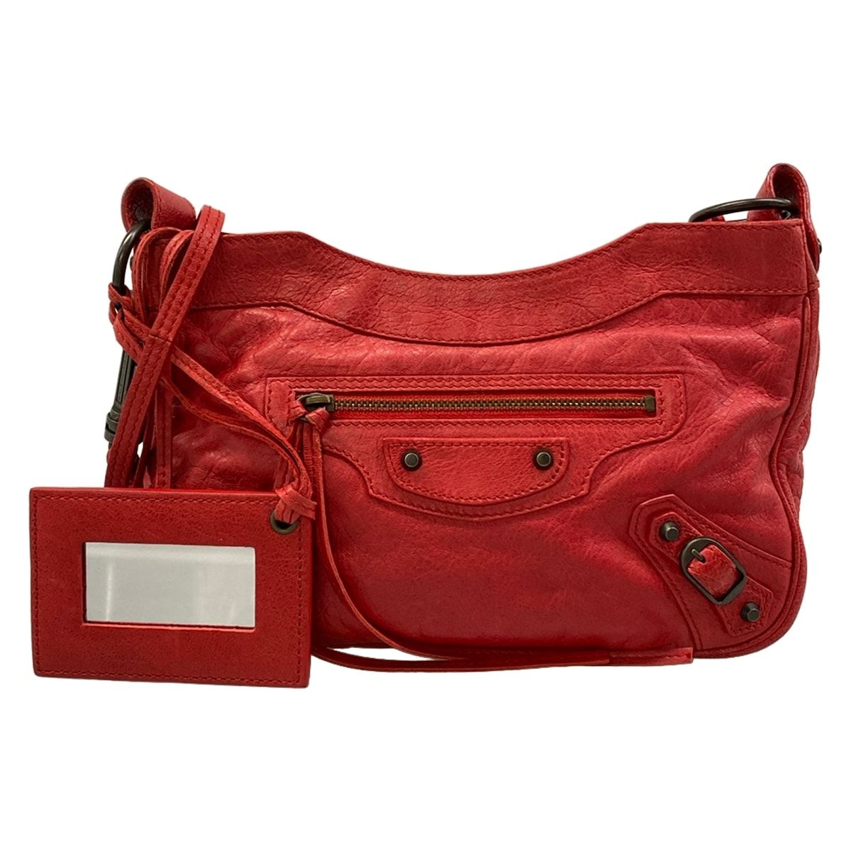 BALENCIAGA(バレンシアガ) ショルダーバッグ ザ・ヒップ 242803 レッド ミニバッグ レザー