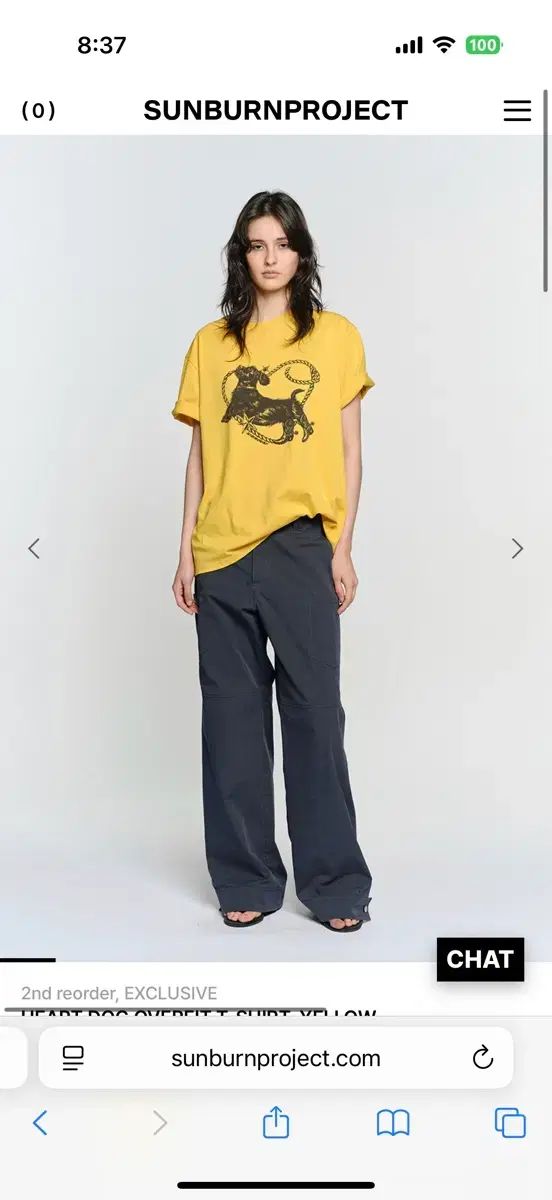 サンバーンプロジェクト HEART DOG OVERFIT T-SHIRT YELLOW