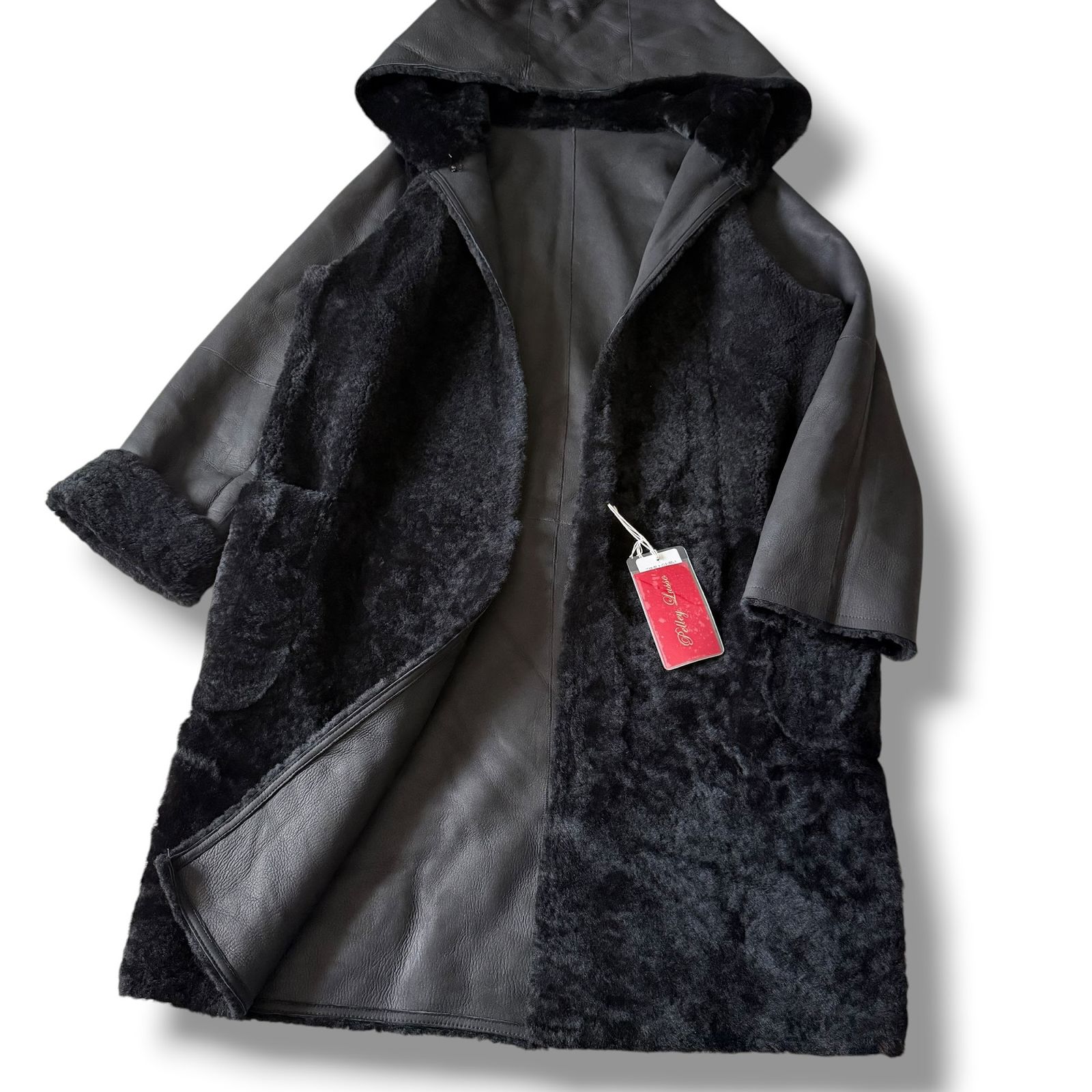 美品 pelley lusso リバーシブルムートンコート サイズLL 黒