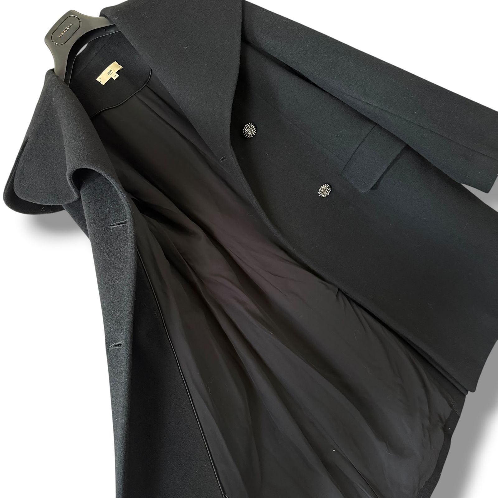 極美品 MW TOKYO 人気完売23AW ビッグカラーウールコート 38 黒 - メルカリ