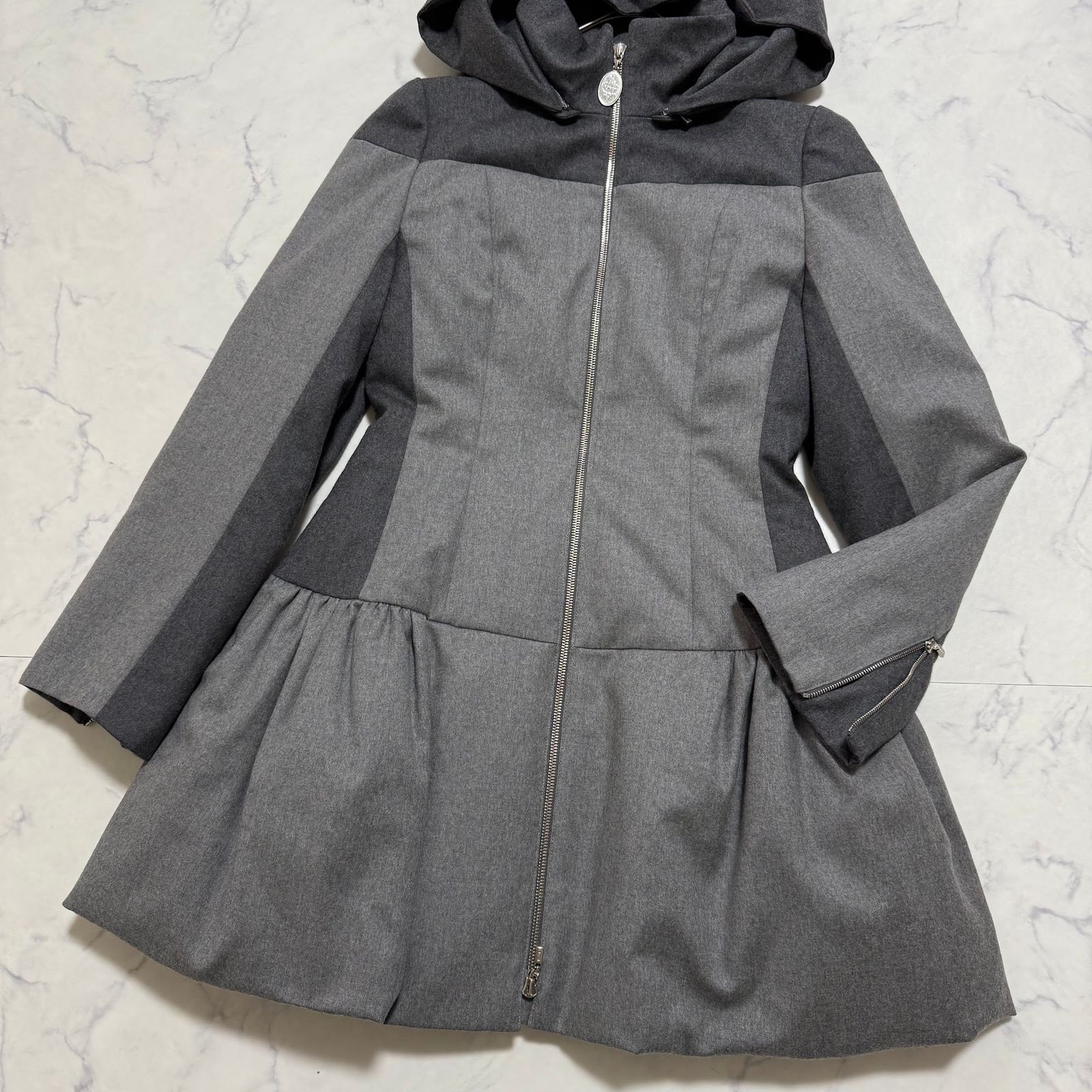極美品 FOXEY カシミヤダウンコート VIP受注品 パリブレスト 38