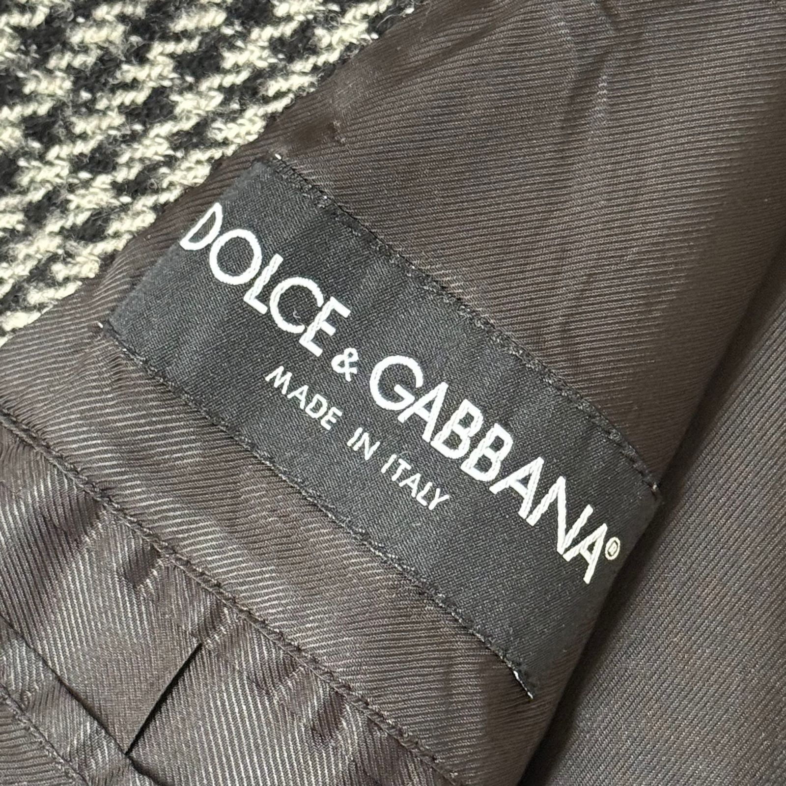 大きいサイズ52 DOLCE&GABBANA 千鳥格子柄ステンカラーコート - メルカリ