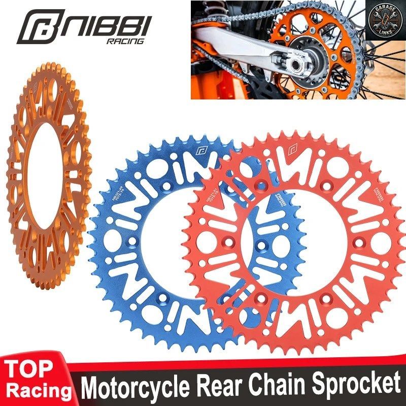 NIBBI製アルミニウム製49T 50T 51Tモーターサイクルリアチェーンスプロケット（KTM EXC SX MXC、Honda CRF 450 XR 400cc、Yamahaダートバイ