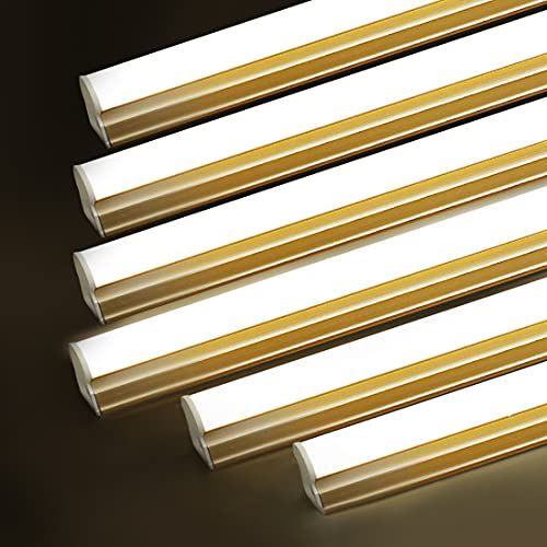 LED蛍光灯 20W形 器具一体型LED蛍光灯 T5 LED 直管 9W led 2700K-3000K 電球色 天井照明 バーライト ベースライト 60cm 蛍光灯器具セット led照明 工事不要 連結コード付属 スイッチ付き【6本入り】 df38eb23