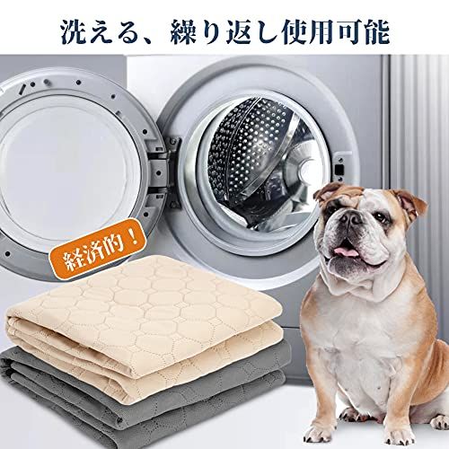 ペットシーツ 洗える ペット用おしっこマット 猫 犬用 おしっこパッド ペット用 トイレ下敷きマット 速乾 洗える 大判サイズ 多頭飼いに最適（ベージュ 120*90cm 2点入り）as 5ef96dea