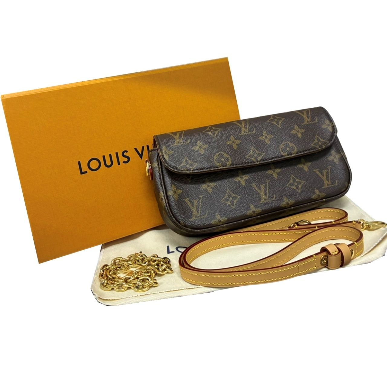LOUIS VUITTON ルイヴィトン ウォレットチェーン・アイビー M81911 ブラウン モノグラム ショルダーバッグ レディース 【中古】 42606K3