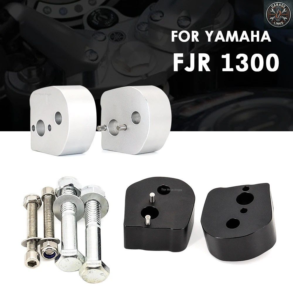 ヤマハ FJR1300 FJR 1300 2006-2020 2019 2018 2017 2016 2015 2014 2013 2012 2011 用ハンドルバーライザー シルバー バイクアクセサリー
