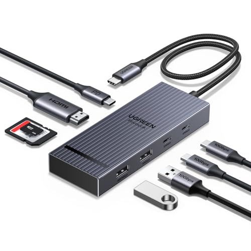 UGREEN Revodok Pro USB-C ハブ Type-c 8-in-1 100W PD急速充電 10Gbps高速データ転送 HDMI出力 4K@60Hz 2*USB A/C microSD＆SDカードスロット搭載 MacBook 401315b8