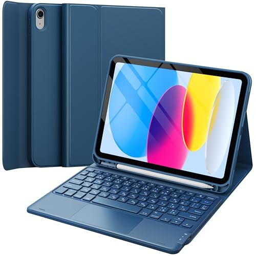 Earto for iPad A16 キーボード 11世代 2025 iPad 10世代 キーボード 10.9 タッチパッド付き JIS基準日本語配列 2台デバイスマルチペアリング ipad 11世代 ケース 脱着式 多角度調整 ペンシルホルダー付き スマｍａ