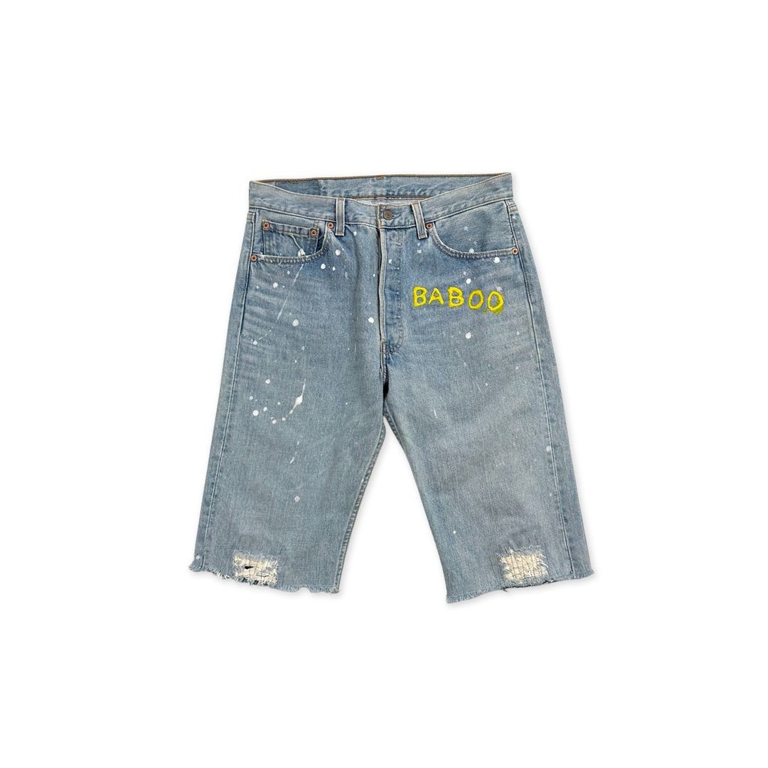 80s リーバイス 501 ペインティング カットオフ ハーフパンツ