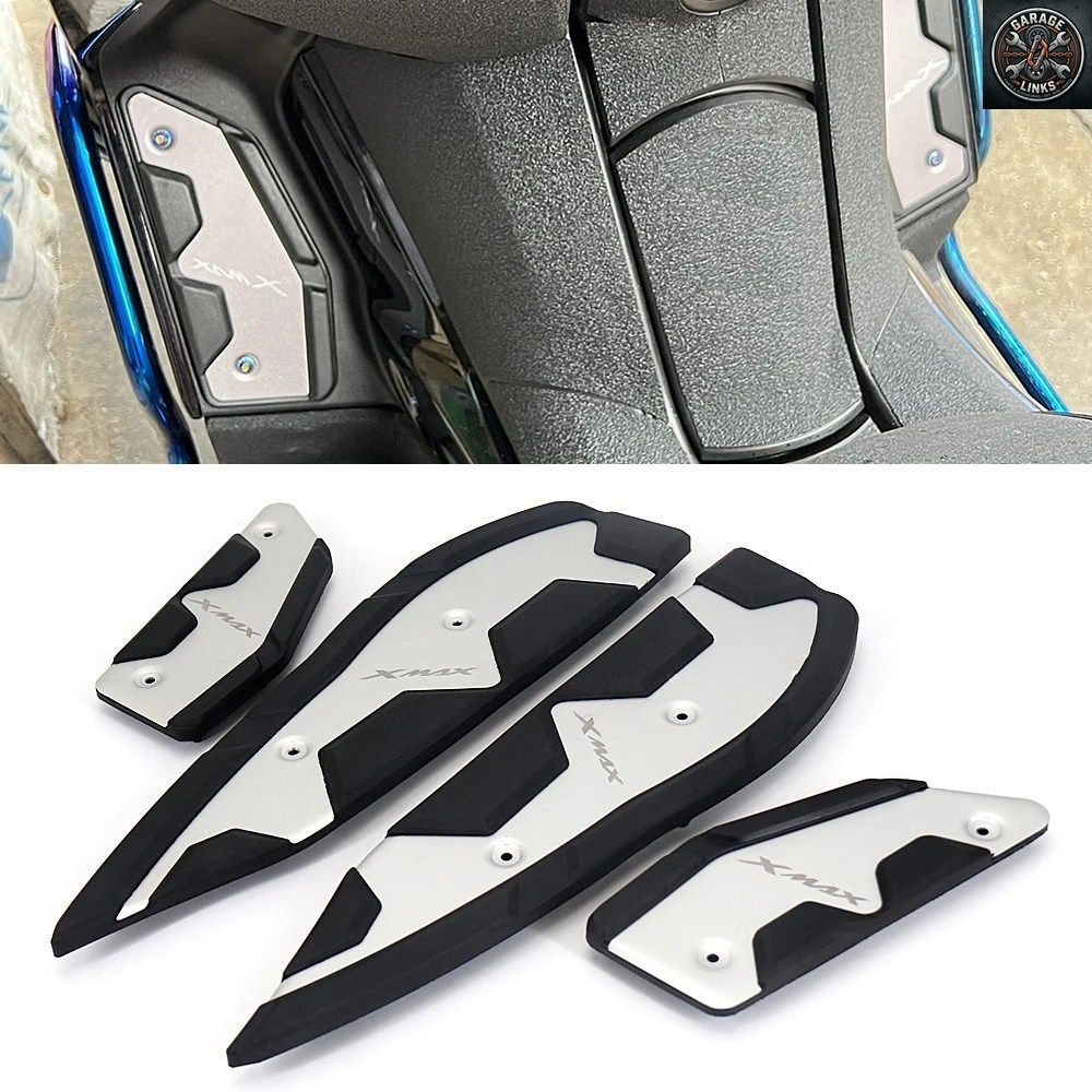 ヤマハ X-MAX125 X-MAX250 X-MAX300 X-MAX400 用 フロント/リア ペグプレート ペダル 滑り止めフットレスト 新品フットパッド XMAX 125 250
