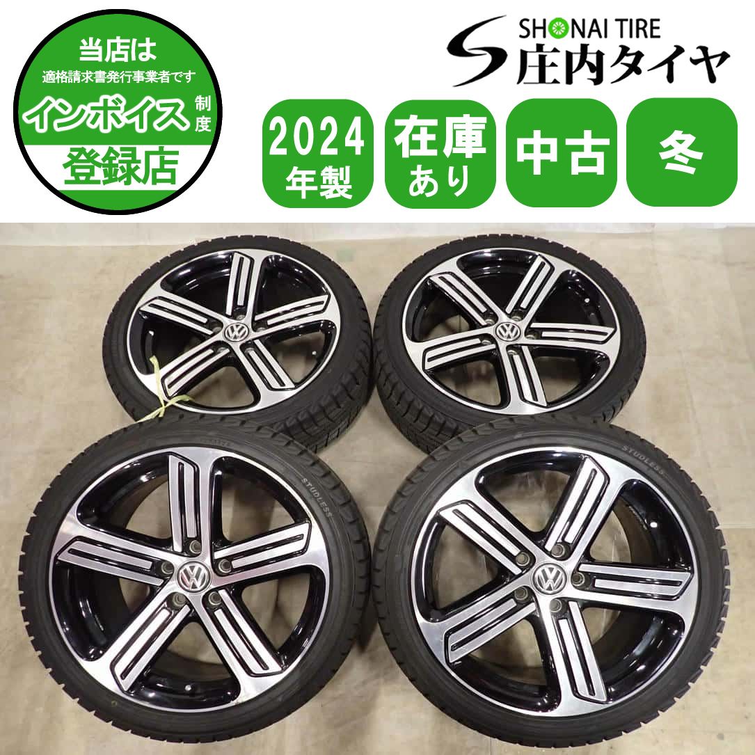 冬4本SET 会社宛 送料無料 225/40R18×7.5J 92T ヨコハマ アイスガード IG52C 2024年製 フォルクスワーゲン ゴルフ7R 純正アルミ NO,I5986