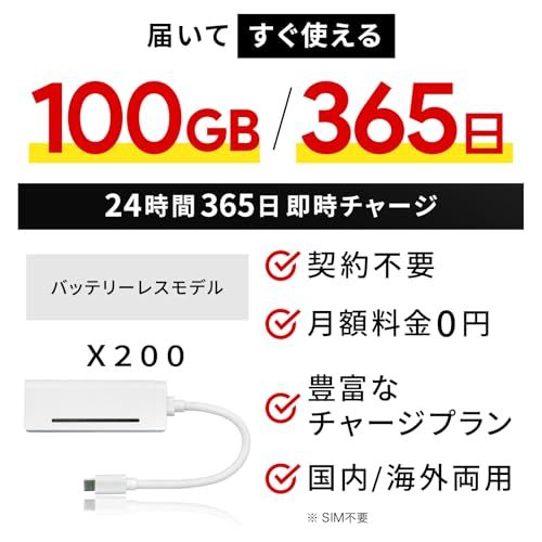 【届いてすぐ使えるギガセットWiFi】 充電しながら使えるバッテリーレス Wi-Fi [X200] (日本国内ギガ付) ポケット WiFi 端末買い切り車のWi-Fi 契約・クレカ不要 利用分だけ都度チャージ 充電不要 バッテリーレスモデル 3d24e865