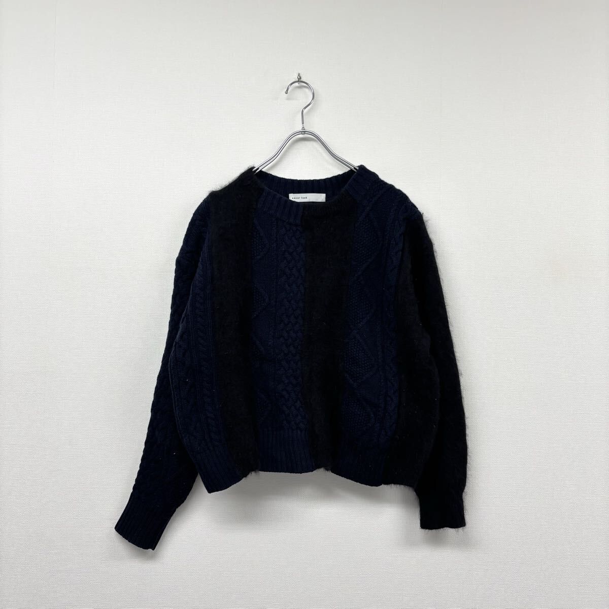 SACAI LUCK サカイ ラック ケーブル x アンゴラ MIX ニット 異素材 