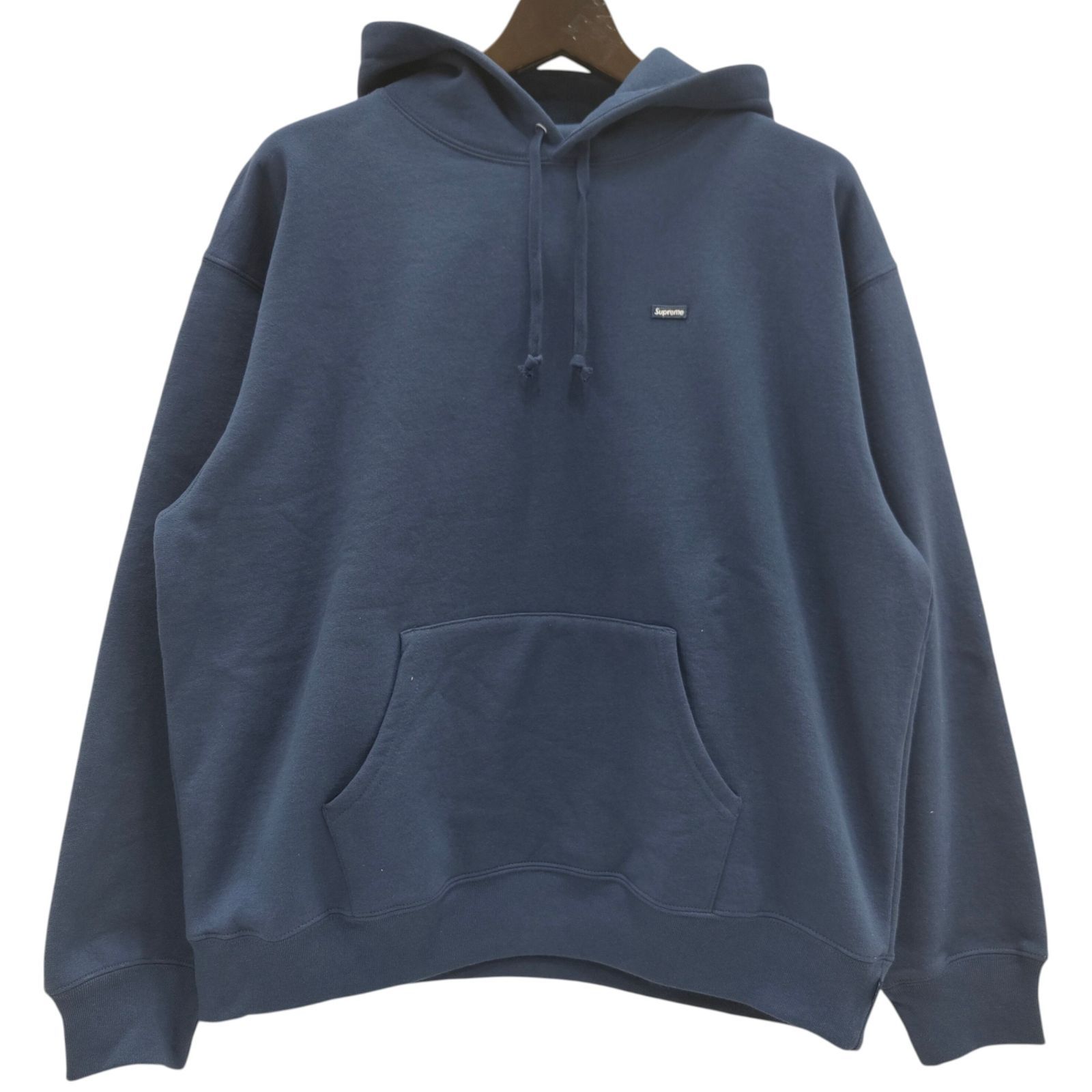 美品 シュプリーム スモールボックスフーディー スウェットシャツ Lサイズ Supreme Small Box Hooded Sweatshirt ビッグシルエット パーカー ブランド ネイビー プルオーバー 6427845