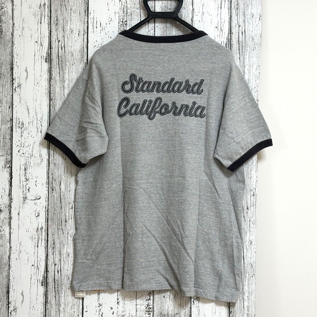 SD US Cotton Script Logo Ringer T スタンダードカリフォルニア　STANDARD CALIFORNIA Tシャツ ヘザーグレー×ブラック L 9,204円