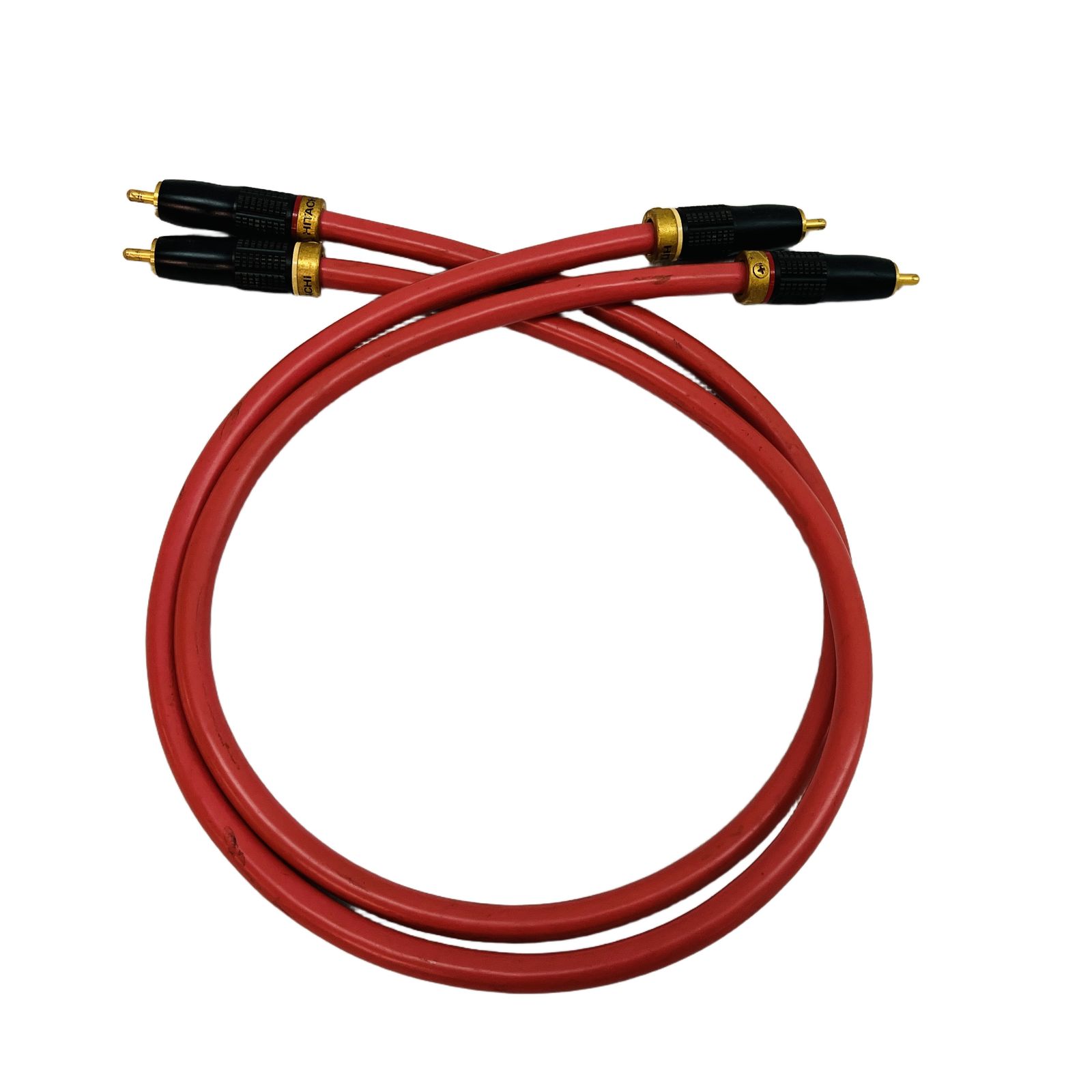 日立電線 MTAX-205 オーディオケーブル RCAケーブル 赤白2本セット 長さ0.7m オーディオ機器 音響機材 中古 C11329590