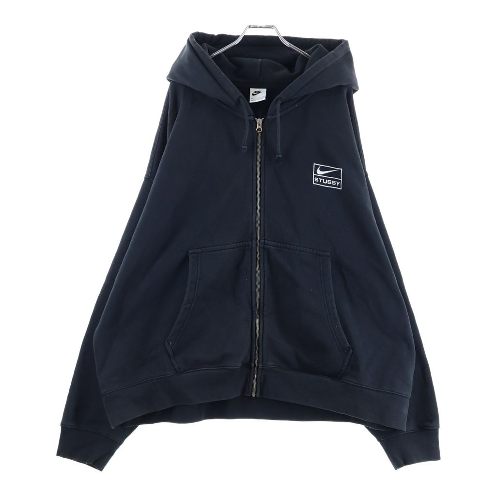 STUSSY (ステューシー) ×STONE WASHED FLEECE ZIP HOODIE ナイキ ストーンウォッシュ加工 ジップアップフリースパーカー フーディー ブラック FJ9175-010 22,436円