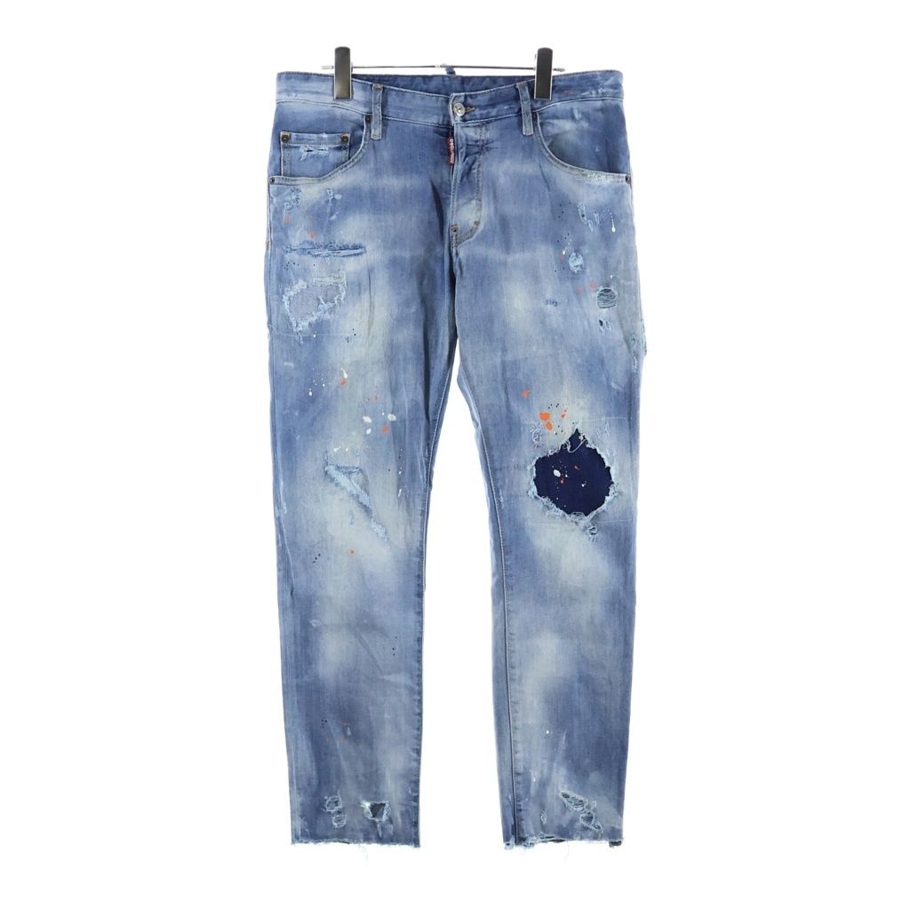 DSQUARED2 デニムパンツ ダメージ加工 メンズ 膝下 メンズ DSQUARED2 