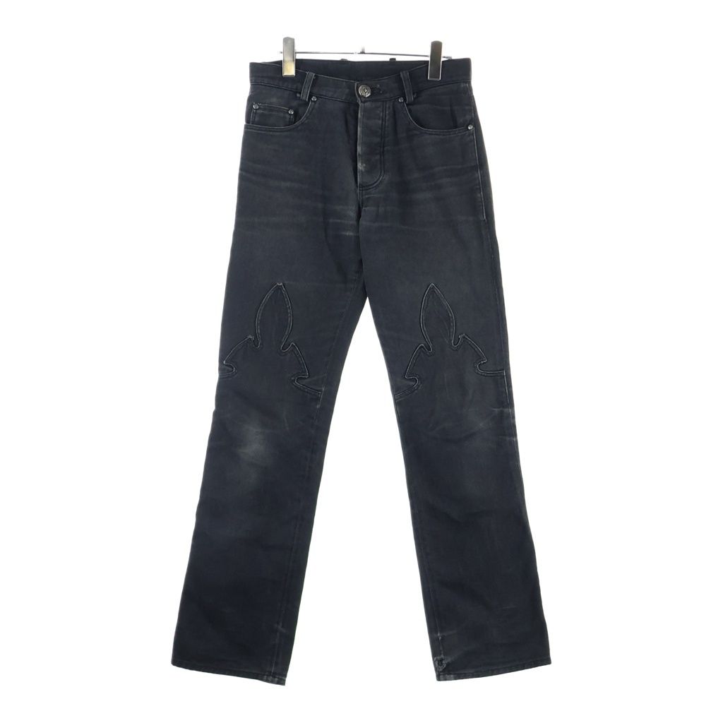 CHROME HEARTS (クロムハーツ) OLD FLEURKNEE DNM PANTS オールド フレアニー デニムパンツ ブラック