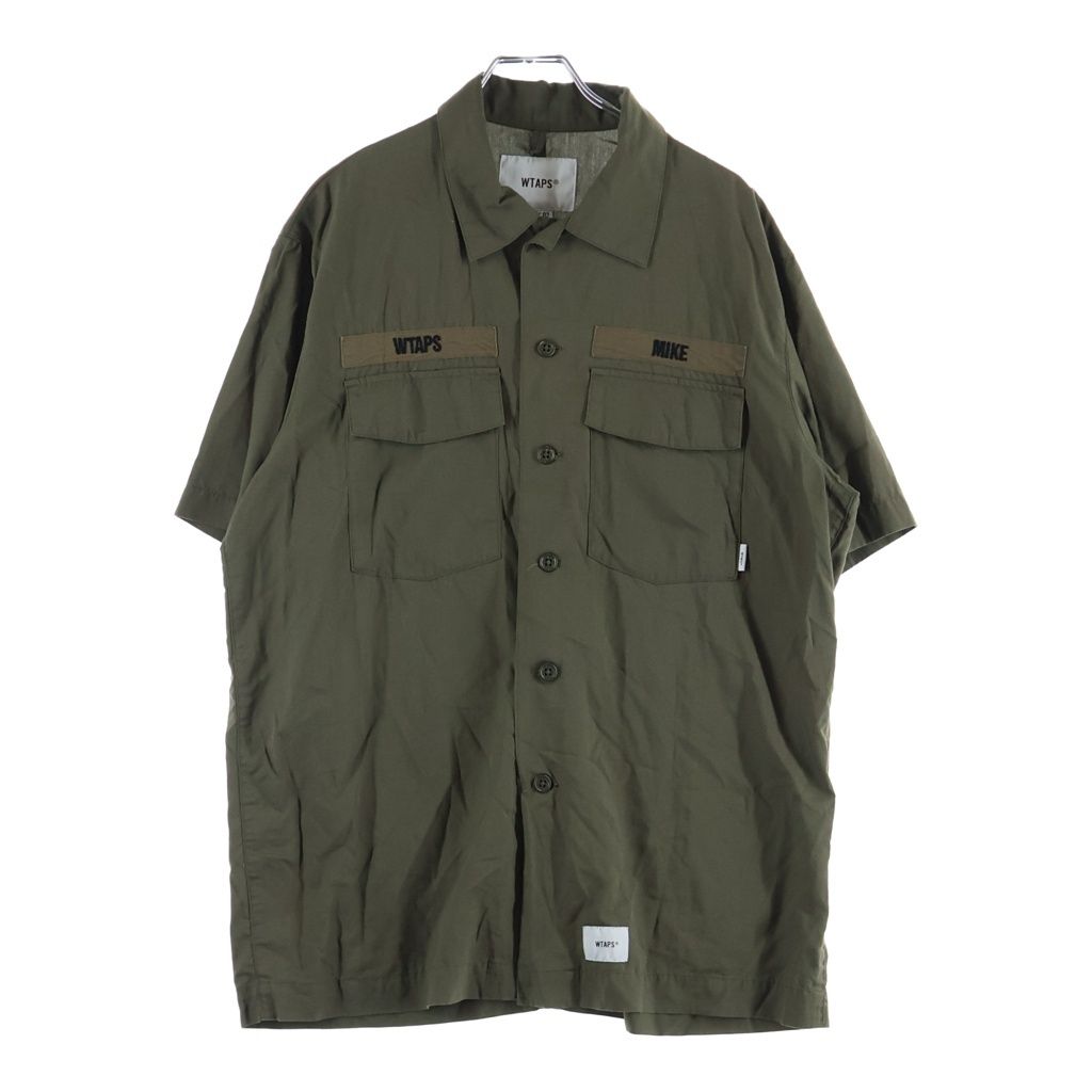 WTAPS (ダブルタップス) 20SS BUDS SHIRT RAPO.POPLIN バッズ ラポ/ポプリン レーヨン ダブルポケット ミリタリー半袖シャツ カーキ 201BRDT-SHM05