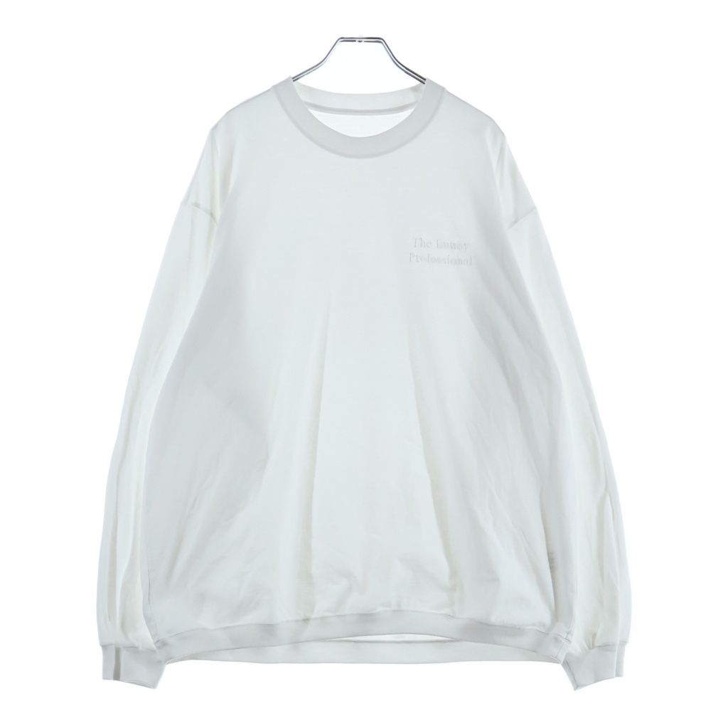 The Ennoy Professional (エンノイプロフェッショナル) 23SS LONG SLEEVE HEM RIB TEE ロングスリーブ ヘム リブ ロゴエンブロイダリー クルーネックTシャツ ホワイト SS23BREBCT06NTL