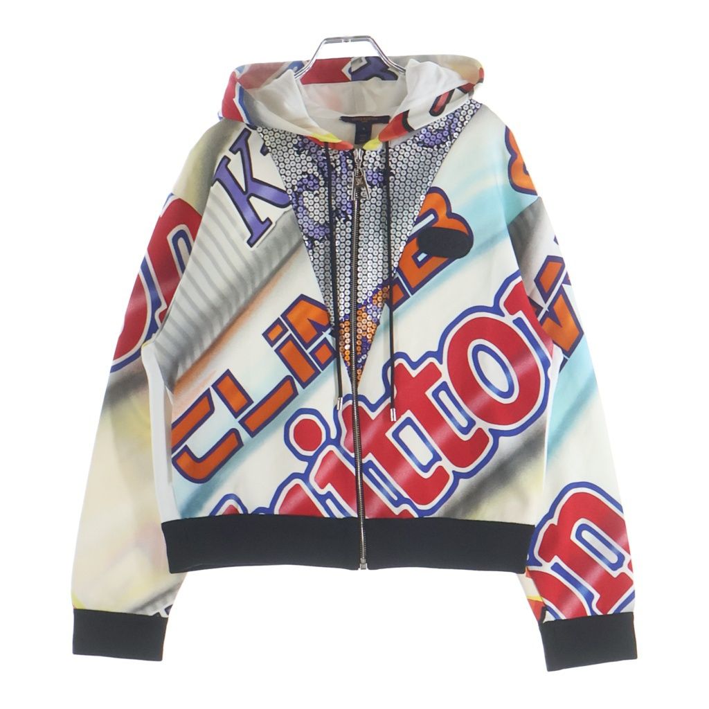 LOUIS VUITTON (ルイヴィトン) 21SS Colorful Hooded Jacket スパンコール装飾 ジップアップスウェットパーカー フーディー マルチ RW211B EJ9 FKSB98