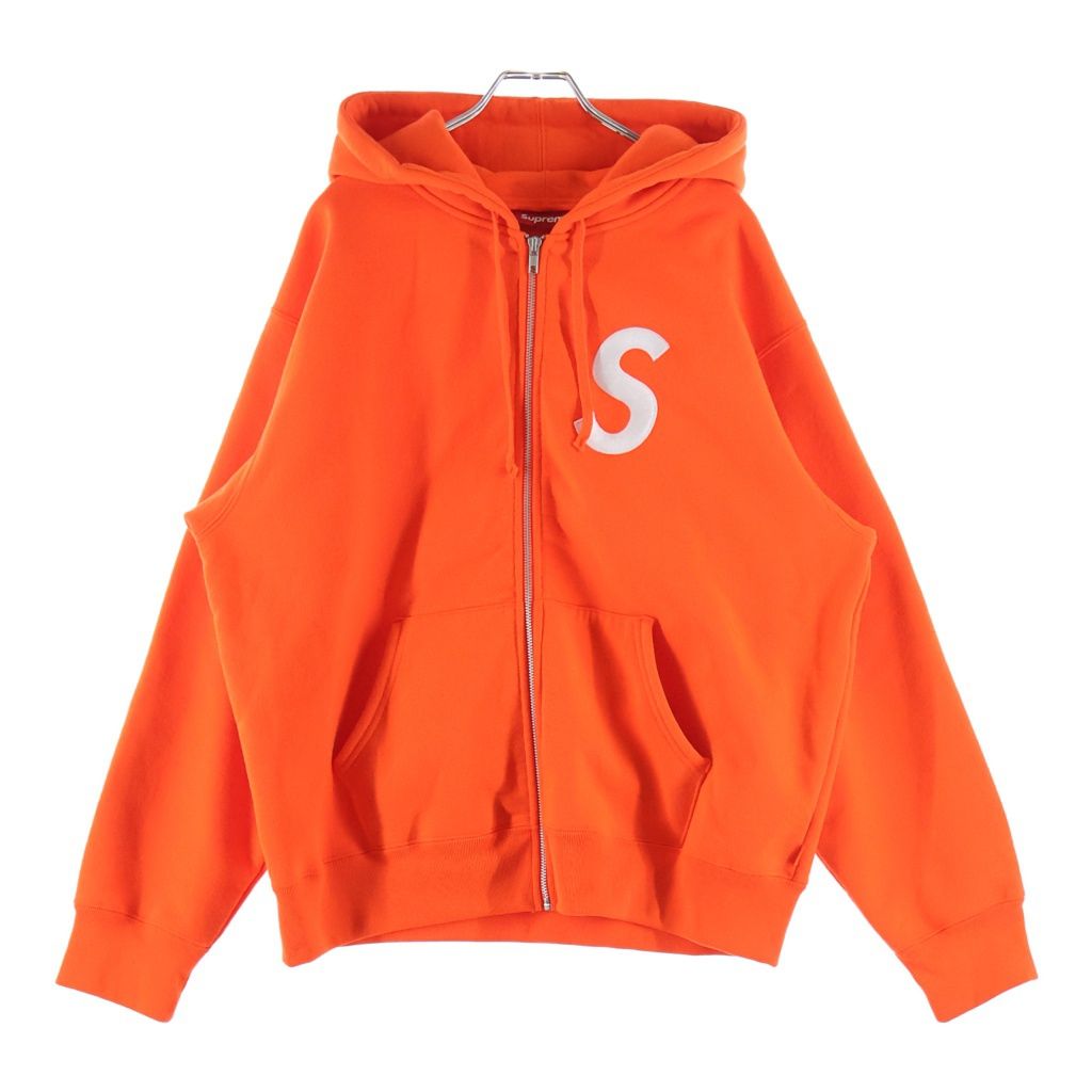 SUPREME (シュプリーム) 24AW S Logo Zip Up Hooded Sweatshirt Sロゴ スウェット ジップアップパーカー オレンジ