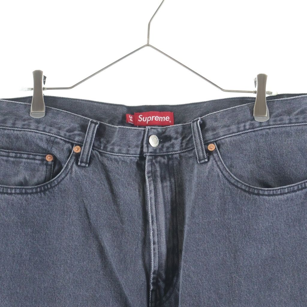 SUPREME (シュプリーム) 23SS Baggy Jean Washed Black クラシックロゴ
