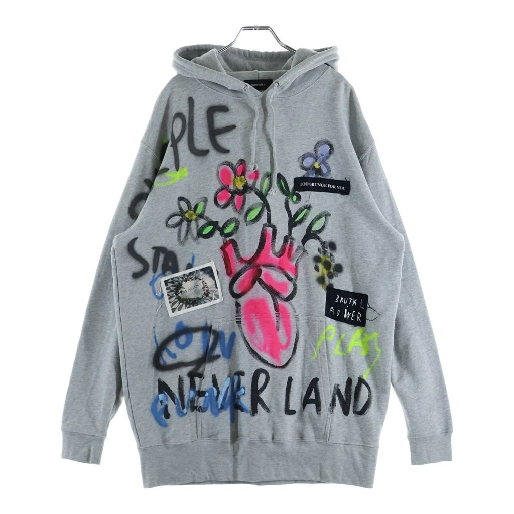 GUERNIKA (ゲルニカ) HAND PAINT HOODIE ハンドペイント フーディー グレー