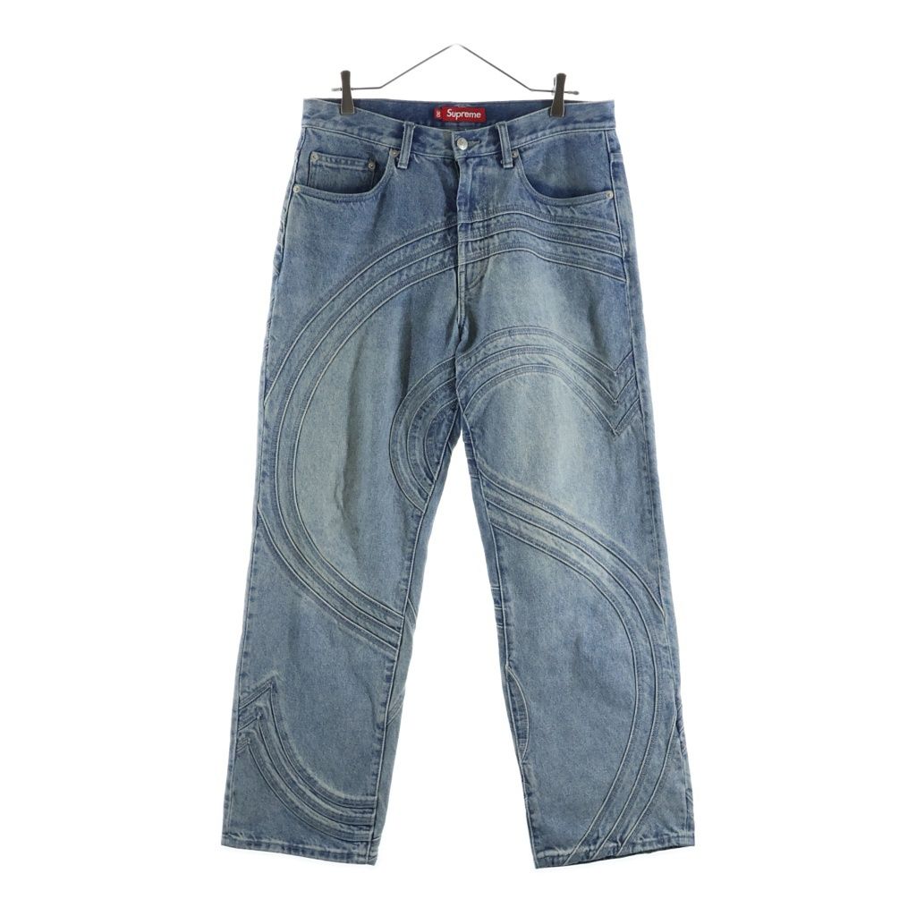 SUPREME (シュプリーム) 24SS S Logo Loose Fit Jean Sロゴ ルーズフィットジーンズ ジップフライ デニムパンツ インディゴ