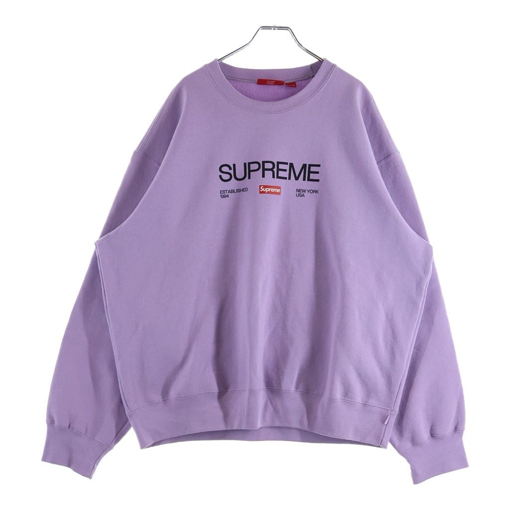SUPREME (シュプリーム) 24SS Established Crewneck クルーネックトスウェット トレーナー パープル