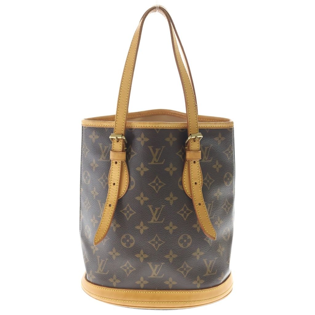 LOUIS VUITTON (ルイヴィトン) モノグラム バゲットPM ハンドバッグ ミニトートバッグ ブラウン レザー×PVC M42238 ゴールド金具