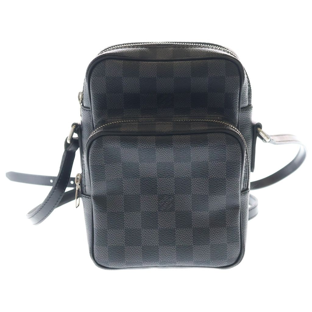 LOUIS VUITTON (ルイヴィトン) ダミエグラフィット レム ショルダーバッグ ミニバッグ ブラック レザー×PVC N41446 シルバー金具