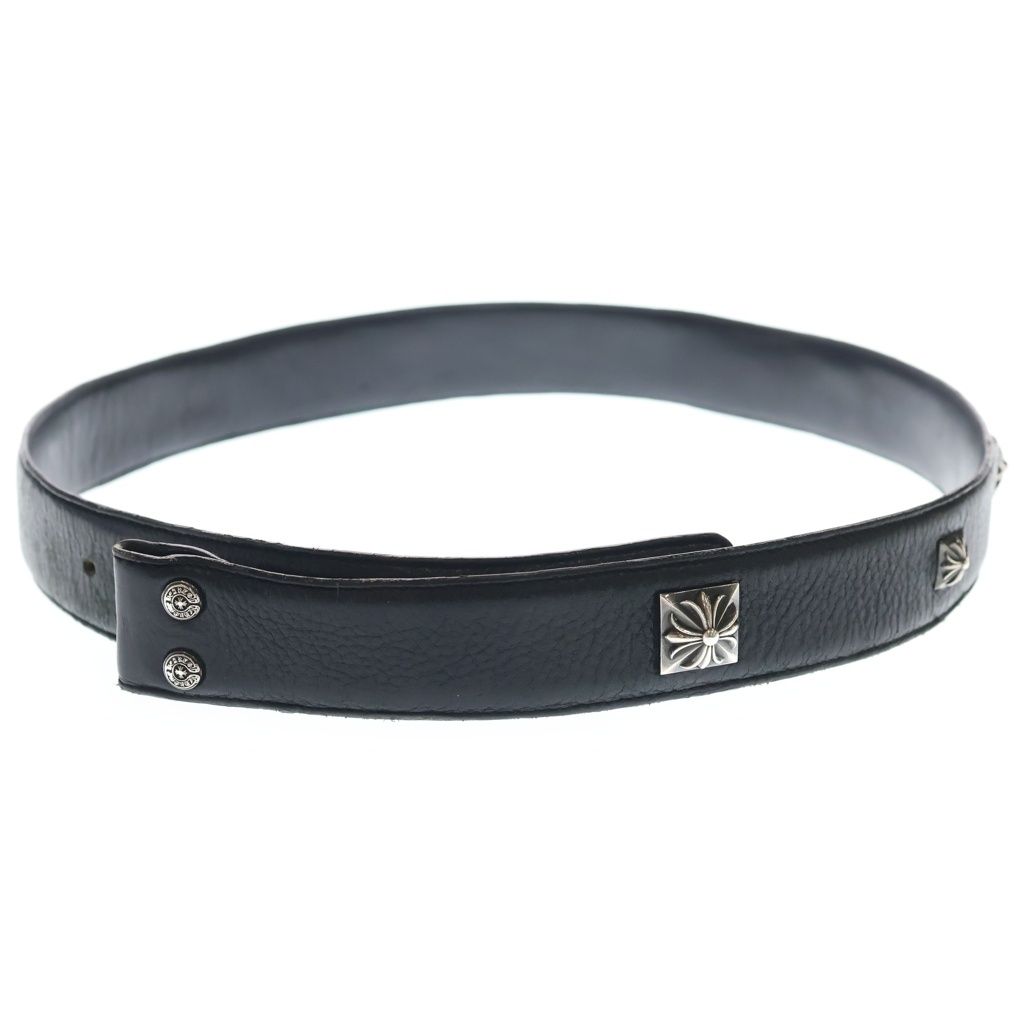 CHROME HEARTS (クロムハーツ) PYRAMID PLS STUDS ゼロピラミッドスタッズ ベルトストラップ スナップボタン ブラック