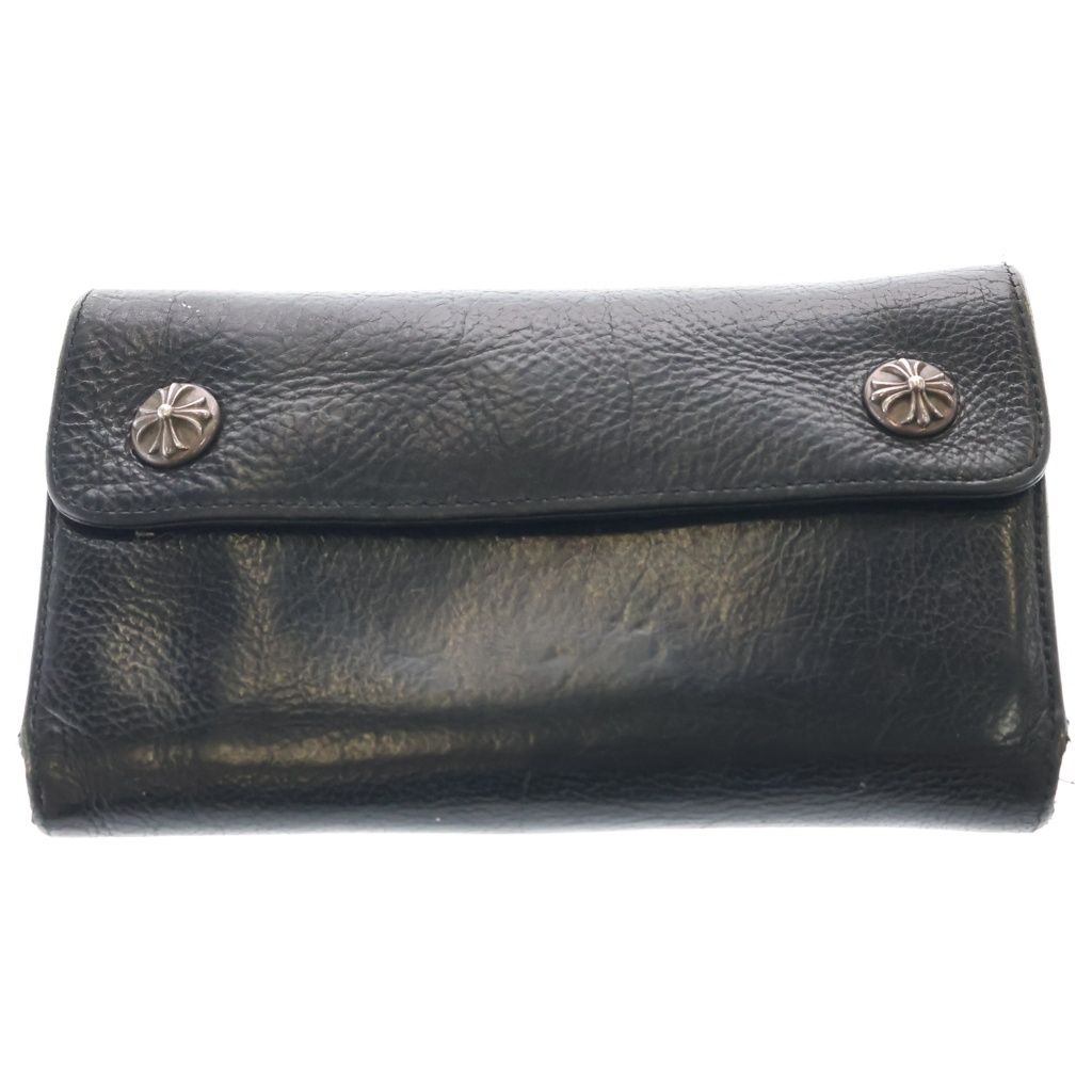 CHROME HEARTS (クロムハーツ) WAVE ウェーブ レザーウォレット 財布 ブラック