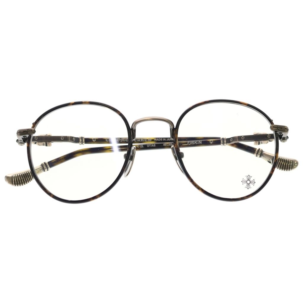 CHROME HEARTS (クロムハーツ) FIRKIN ダガーテンプル ウェリントンフレーム サングラス メガネ ブラウン/シルバー