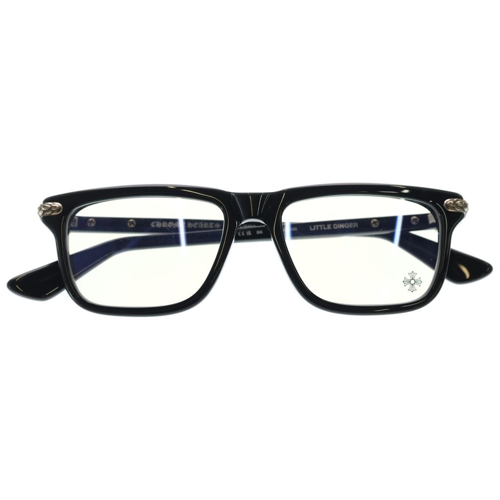 CHROME HEARTS (クロムハーツ) LITTLE DINGER スクエアフレーム サングラス メガネ ブラック/シルバー