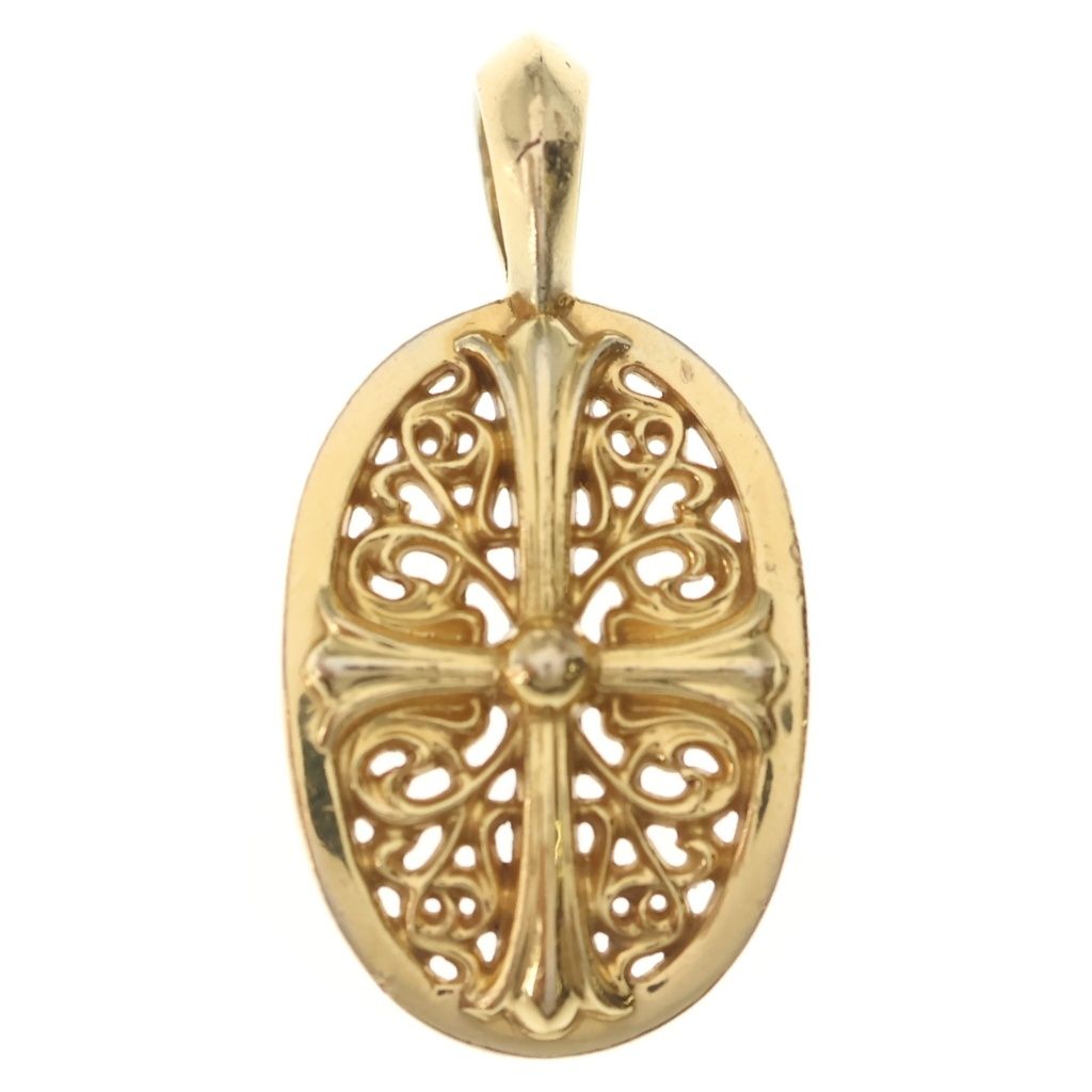 CHROME HEARTS (クロムハーツ) 22K CLSC OVAL クラシックオーバル ペンダントトップ ゴールド
