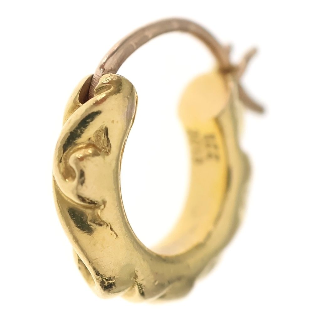 CHROME HEARTS (クロムハーツ) 22K TNY HOOP SCRL タイニースクロールフープピアス ゴールド