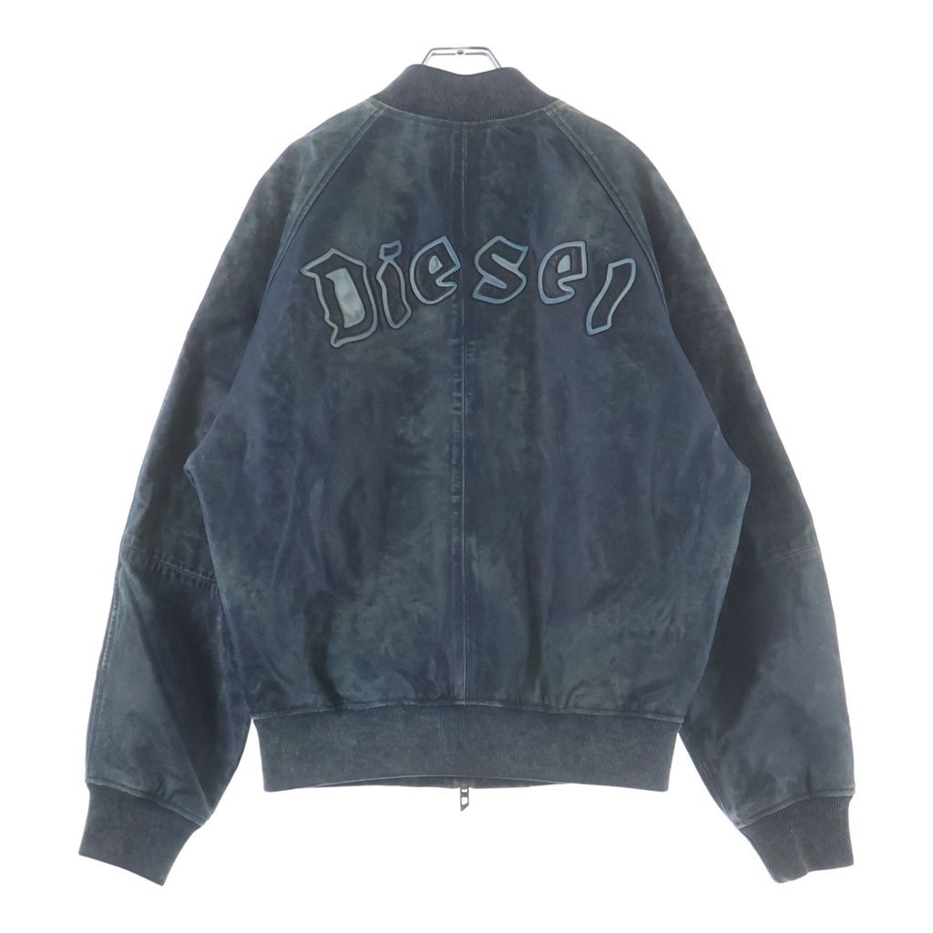 DIESEL (ディーゼル) 26SS L-Cobb レザーボンバージャケット シープスキン ブルー A200970QMBW